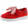 Zapatos Niña Bailarinas-manoletinas Victoria MERCEDITA  OJALA 105110 LAZO RAYAS Rojo