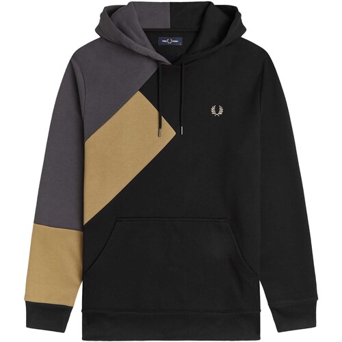 textil Hombre Polaire Fred Perry Fp Colour Block Hooded Sweatshirt Negro