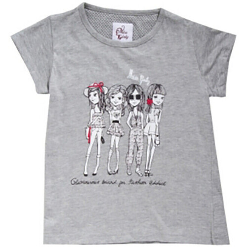 textil Niña Camisetas manga corta Miss Girly T-shirt manches courtes fille FRIGIRLY Gris