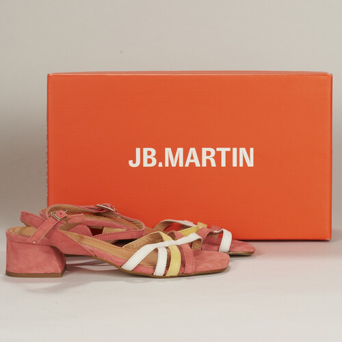 Zapatos Mujer Sandalias JB Martin VICTORIA Piel / Rosa / Amarillo / Tiza