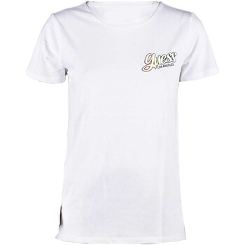 textil Mujer Tops y Camisetas Guess T-Shirt  Ss Rainbow Blanco