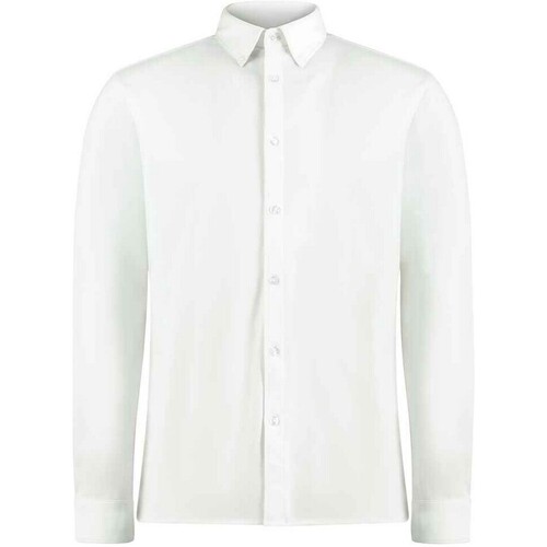 textil Hombre Camisas manga larga Kustom Kit K143 Blanco
