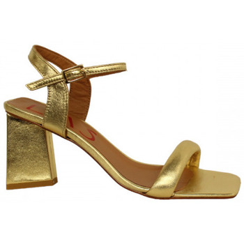 Zapatos Mujer Botas Lolas sandalia con pulsera y pala acolchada tacon geometrico de 8cm Oro