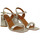 Zapatos Mujer Botas Lolas sandalia con pulsera y pala acolchada tacon geometrico de 8cm Plata