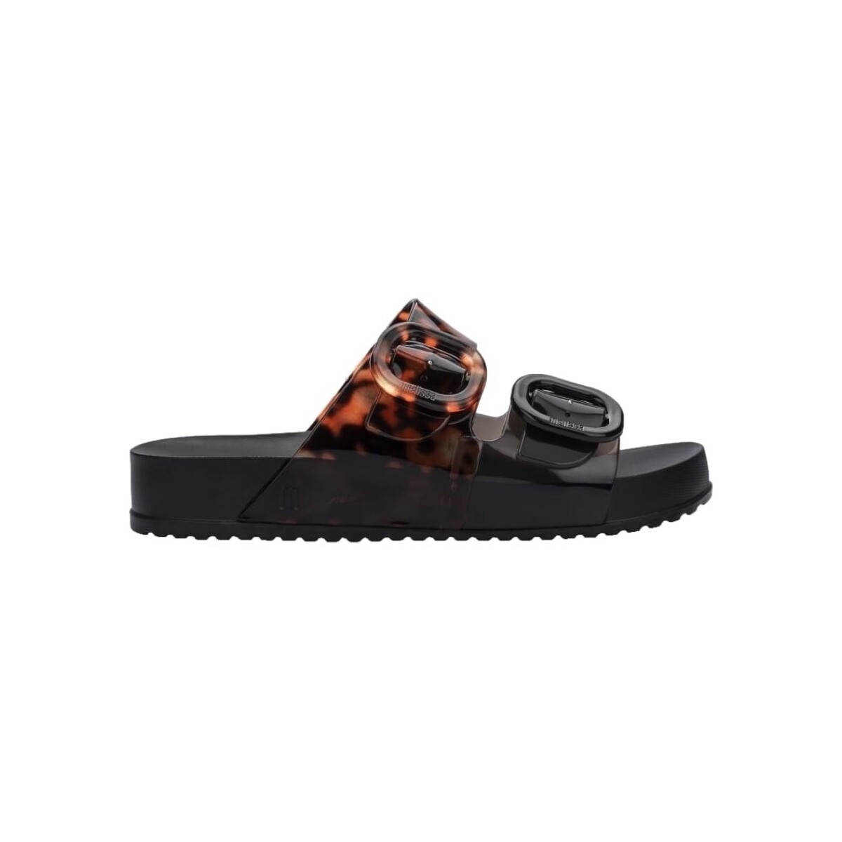 Zapatos Mujer Sandalias Melissa Cozy Slide - Black/Clear Tortoise Negro
