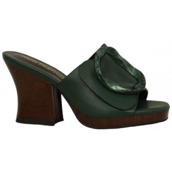 Zapatos Mujer Botas Noa Harmon zueco con plataforam y hebilla carey tono modelo tiziana Verde