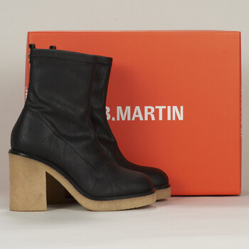 Zapatos Mujer Botines JB Martin BLONDIE Toile / Napa / Negro