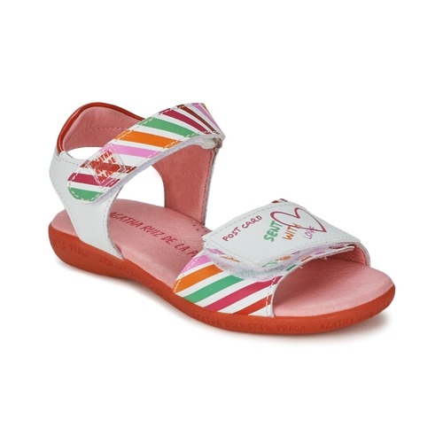 Zapatos Niña Sandalias Agatha Ruiz de la Prada CAZOLETA Blanco / Multicolor