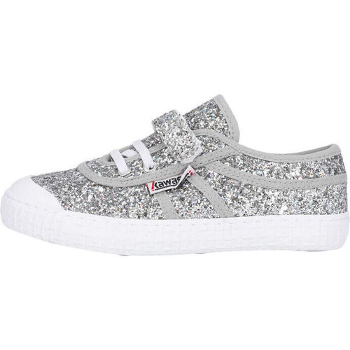 Zapatos Deportivas Moda Kawasaki Glitter Kids Shoe W/Elastic  8889 Silver Blanco