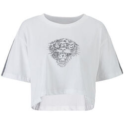 textil Mujer Tops y Camisetas Ed Hardy Tiger glow crop top white Blanco