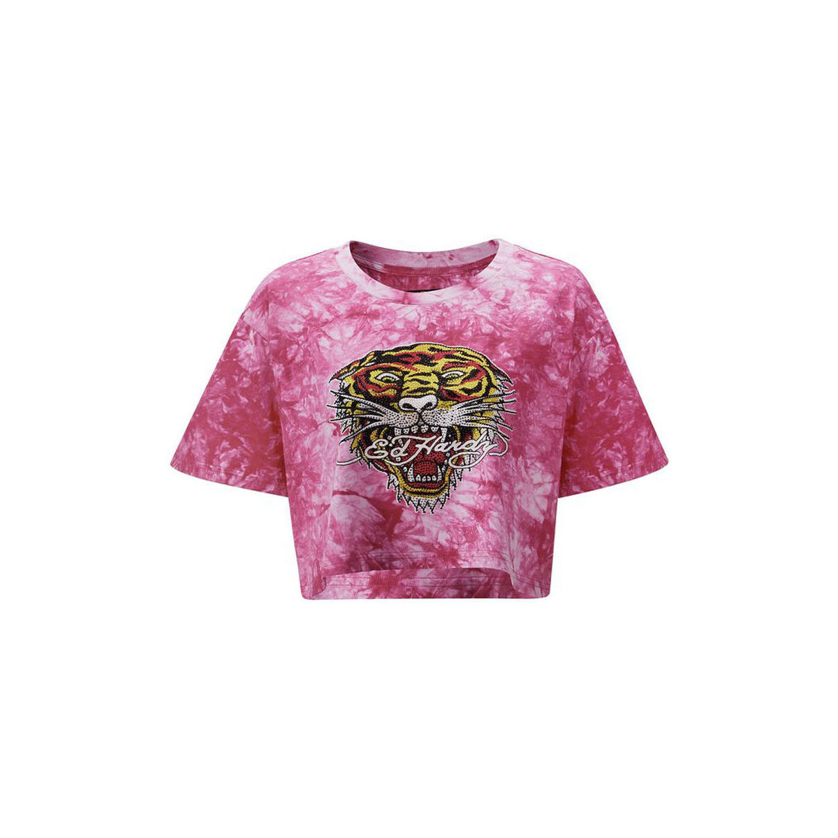 textil Mujer Tops y Camisetas Ed Hardy Los tigre grop top hot pink Rosa