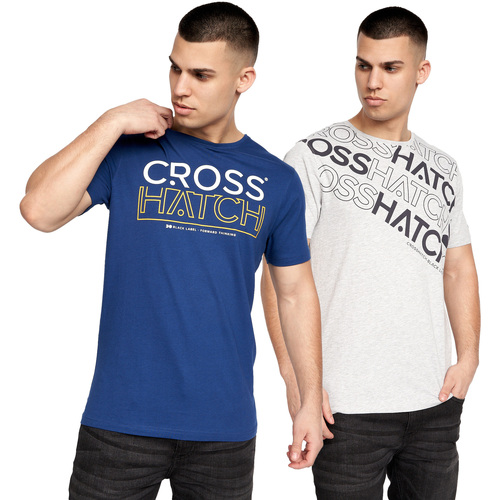 textil Hombre Camisetas manga larga Crosshatch Alstan Azul