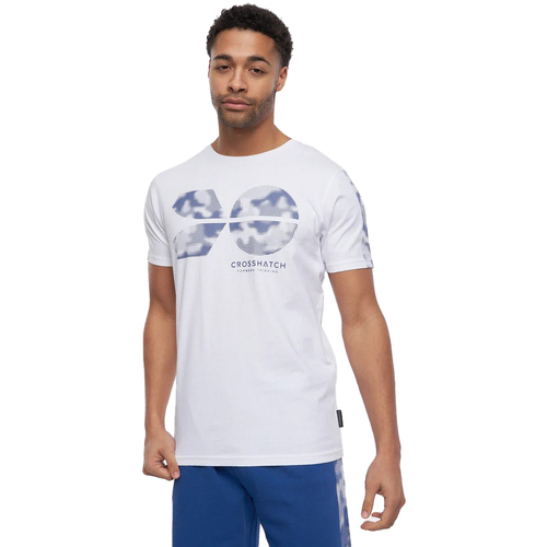 textil Hombre Camisetas manga larga Crosshatch Bellmire Blanco