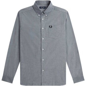 textil Hombre Camisas manga larga Fred Perry Camicia Fred Perry Button Down Collar Gris