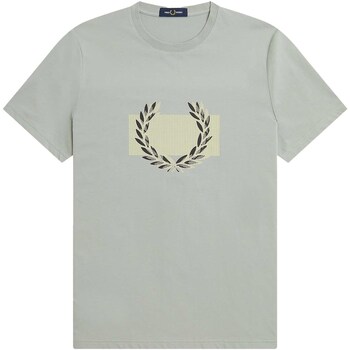 textil Hombre Tops y Camisetas Fred Perry Fp Col Bloc Laurel Wreath T-Shirt Gris