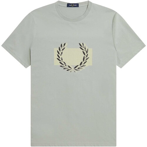 textil Hombre Tops y Camisetas Fred Perry Fp Col Bloc Laurel Wreath T-Shirt Gris