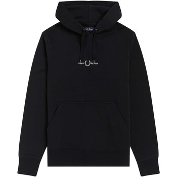Fred Perry Fp Embroidered Hooded Sweatshirt Negro