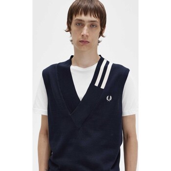 Fred Perry Fp V-Neck Broken Tipped Tank Azul