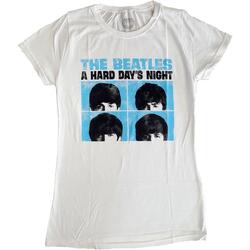 textil Mujer Camisetas manga larga The Beatles Hard Days Night Blanco
