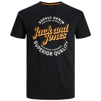 textil Hombre Camisetas manga corta Jack & Jones CAMISETA JJMIKK  HOMBRE Negro