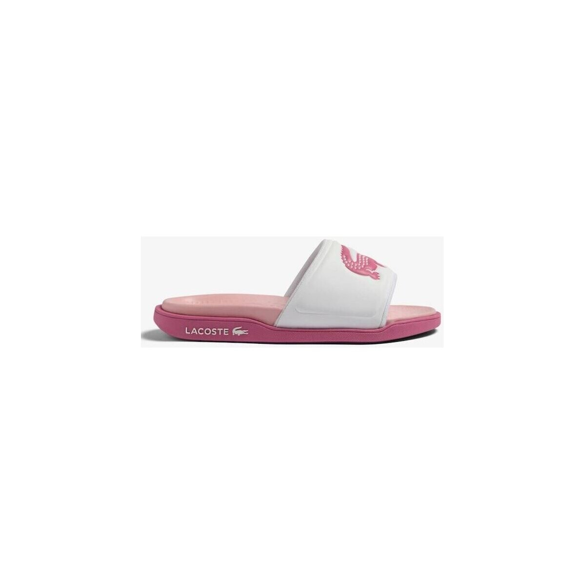 Zapatos Mujer Chanclas Lacoste CHANCLA  SERVE SLIDE DUAL MUJER Blanco