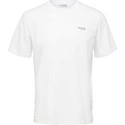 textil Hombre Camisetas manga corta Selected Aspen Logo Tee Blanco