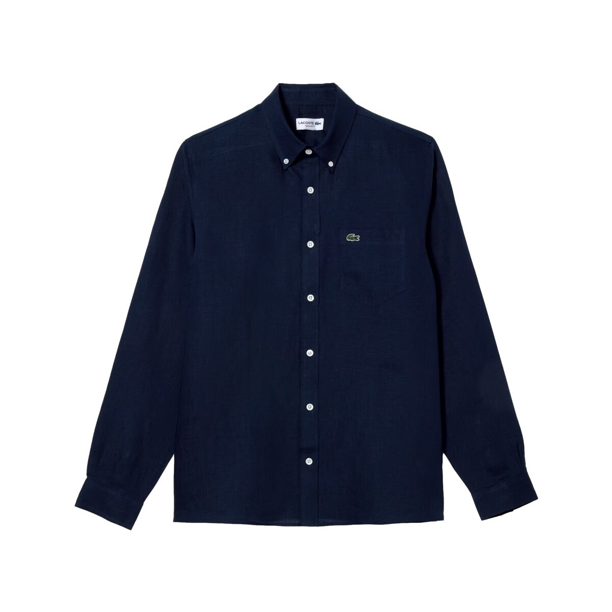 textil Hombre Camisas manga larga Lacoste Linen Casual Shirt - Marine Azul