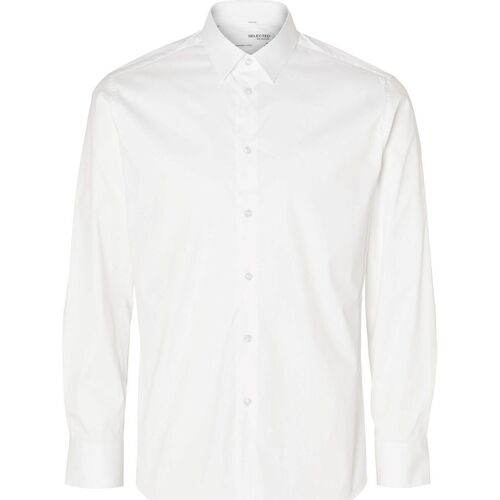 textil Hombre Camisas manga larga Selected 16090210 SLIMTRAVEL-BRIGHT WHITE Blanco