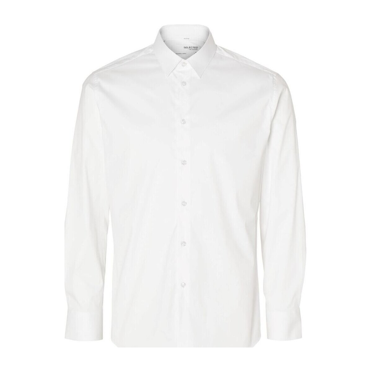 textil Hombre Camisas manga larga Selected 16090210 SLIMTRAVEL-BRIGHT WHITE Blanco