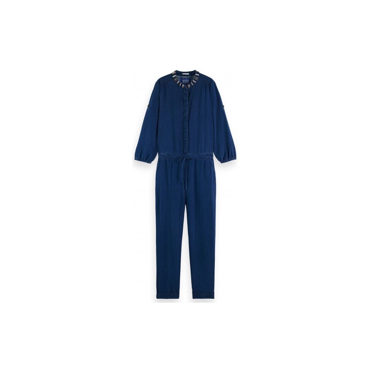 textil Mujer Pantalones Maison Scotch Tencel Denim Overall Indigo Azul
