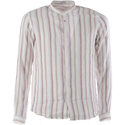 textil Hombre Camisas manga larga Sl56 Camicia Berenice Collo Coreana Lino Blanco