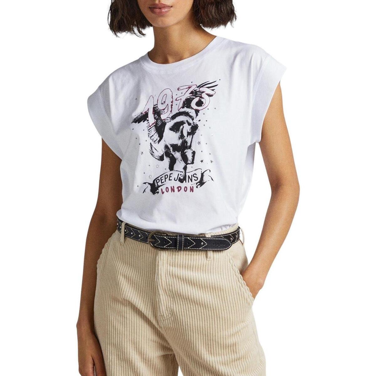 textil Mujer Tops y Camisetas Pepe jeans BIANCA Blanco