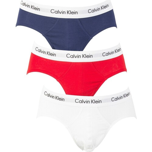 Ropa interior Hombre Braguitas Calvin Klein Jeans Pack De 3 Calzoncillos De Algodón Elásticos Multicolor