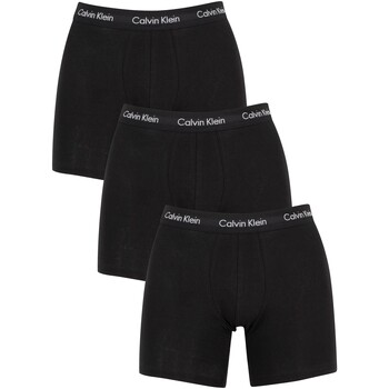 Ropa interior Hombre Calzoncillos Calvin Klein Jeans Pack De 3 Calzoncillos De Algodón Elásticos Negro