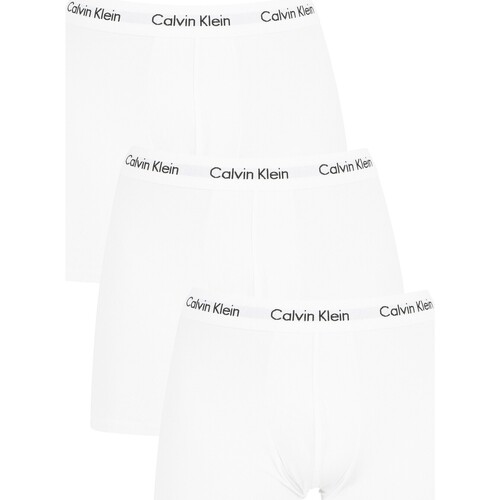 Ropa interior Hombre Calzoncillos Calvin Klein Jeans Pack De 3 Calzoncillos De Algodón Elásticos Blanco