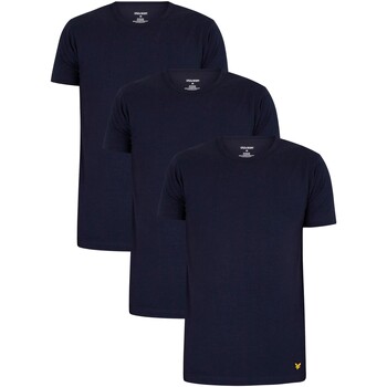 textil Hombre Pijama Lyle & Scott Maxwell Lounge Pack De 3 Camisetas Con Cuello Redondo Azul