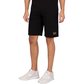 textil Hombre Shorts / Bermudas Emporio Armani EA7 Pantalones Cortos Con Logo Negro