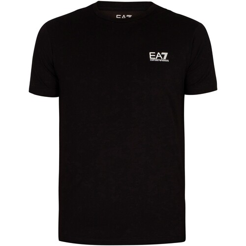textil Hombre Camisetas manga corta Emporio Armani EA7 Camiseta Con Logo En El Pecho Negro