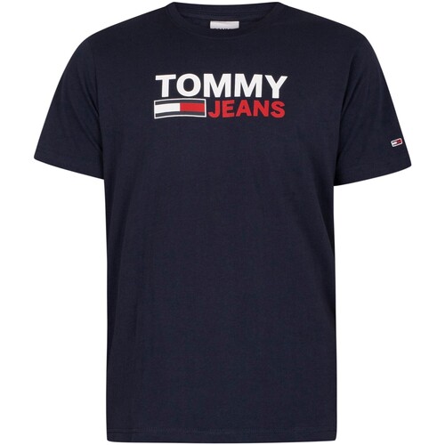 textil Hombre Camisetas manga corta Tommy Jeans Camiseta Con Logo Corporativo Azul
