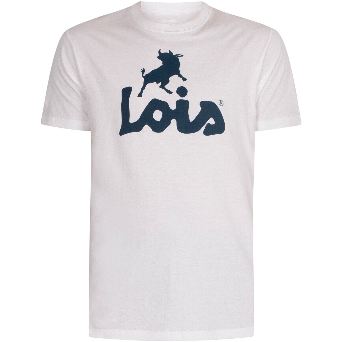 textil Hombre Camisetas manga corta Lois Camiseta Clásica Logotipo Blanco