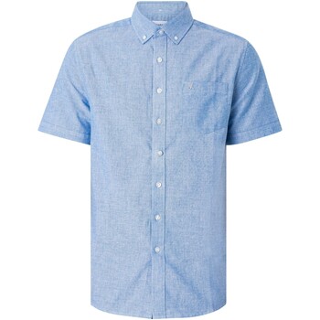 textil Hombre Camisas manga corta Farah Camisa Drayton Manga Corta Azul
