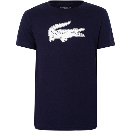 textil Hombre Camisetas manga corta Lacoste Camiseta Deportiva Con Estampado De Cocodrilo En 3D Azul