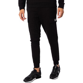 textil Hombre Pantalones de chándal Emporio Armani EA7 Joggers Cargo Con Logo Negro