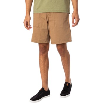 textil Hombre Shorts / Bermudas Farah Pantalones Cortos De Sarga Con Parche De Sepel Beige