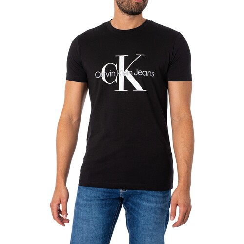 Calvin Klein Jeans Camiseta Ajustada Core Monologo Negro - textil Camisetas  manga corta Hombre 45,95 €