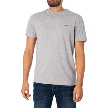 textil Hombre Camisetas manga corta Gant Camiseta Con Escudo Normal Gris