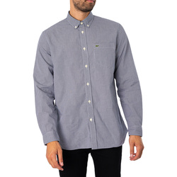 textil Hombre Camisas manga larga Lacoste Camisa A Cuadros Con Bolsillo En El Pecho Azul