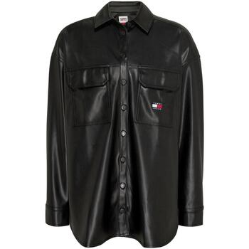 textil Mujer Abrigos Tommy Jeans TJW SPR OVS PLEATHER OVERSHIRT Negro
