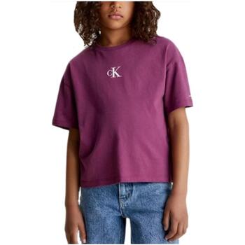 textil Niña Camisetas manga corta Calvin Klein Jeans IG0IG02136 VAC Violeta