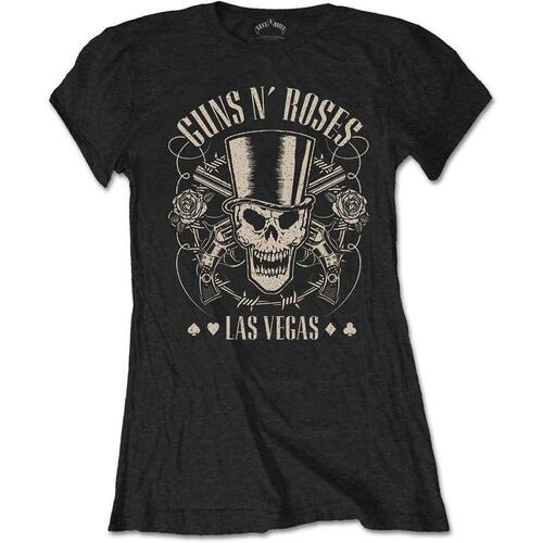 textil Mujer Camisetas manga larga Guns N Roses Top Hat, Skull & Pistols Las Vegas Negro